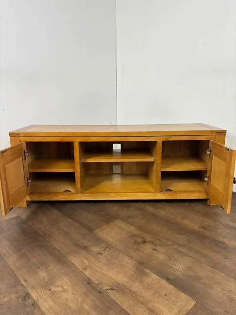 Contemporary Light Oak Flat TV Cabinet / Media Unit