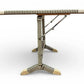 1950s firescreen table with lithograph, convertible fire screen, Edwin Byatt MCM