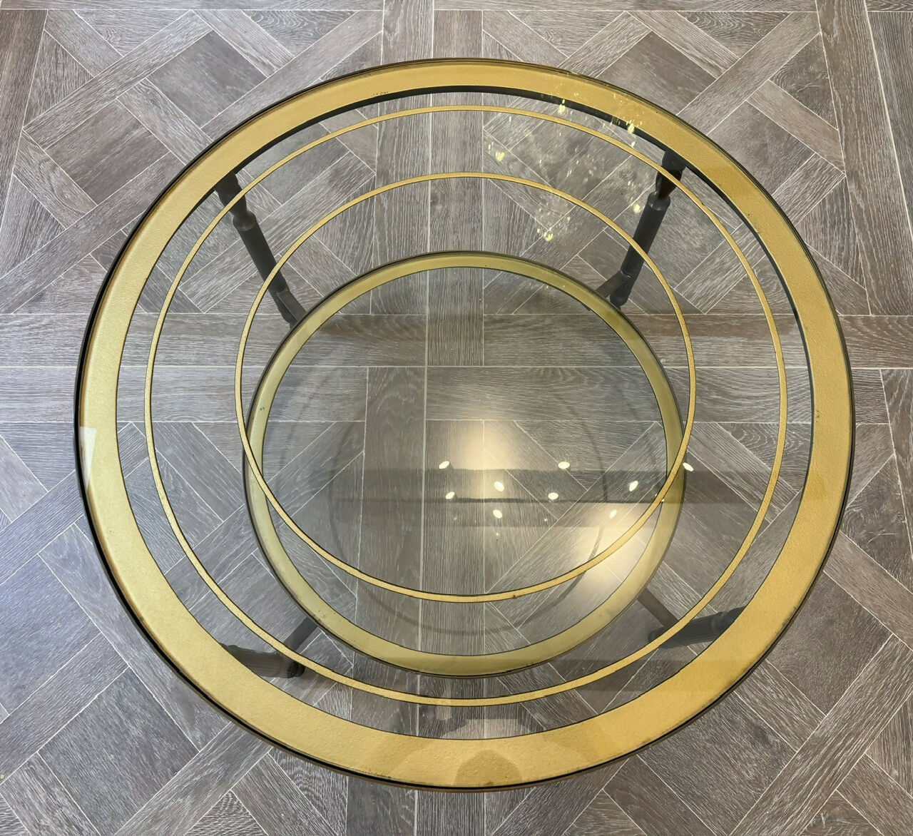 High Quality Parisian Round Brass Coffee Table