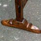 A RUPERT / NIGEL GRIFFITHS MONASTIC CARVED OAK FIRE SCREEN / STAND