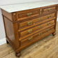 Chest of Drawers Antique French Style Oak Marble Top Carved Cabinet LOT 6448