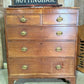 Antique George III Oak and Mahogany Two over Three Chest of Drawers, c1820