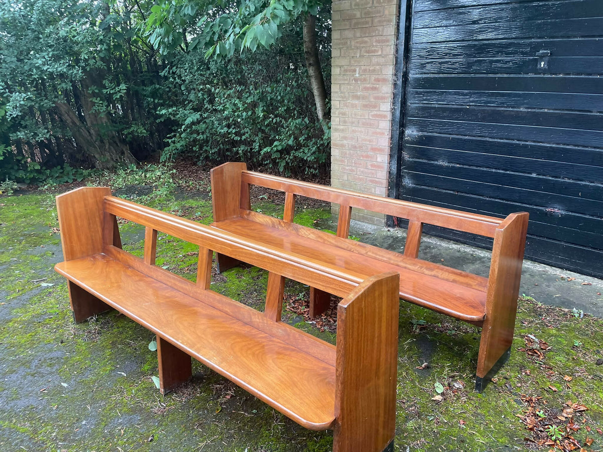 2 Antique Pitch Pine Church Pews