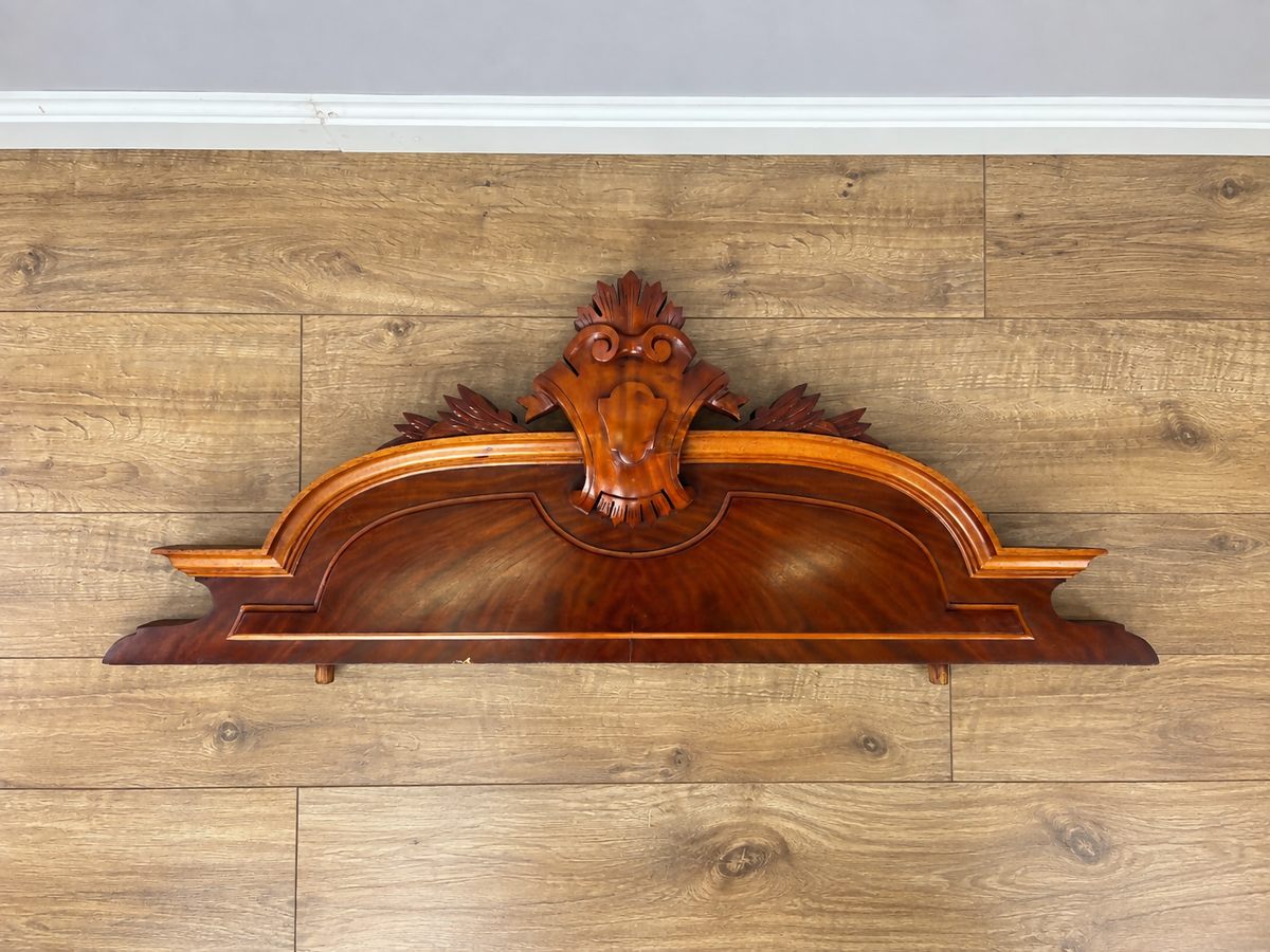 Pediment Antique French Style Walnut Carved Decorative Crest LOT 6528
