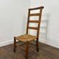 Antique Beech Rush Seat Prayer Chair