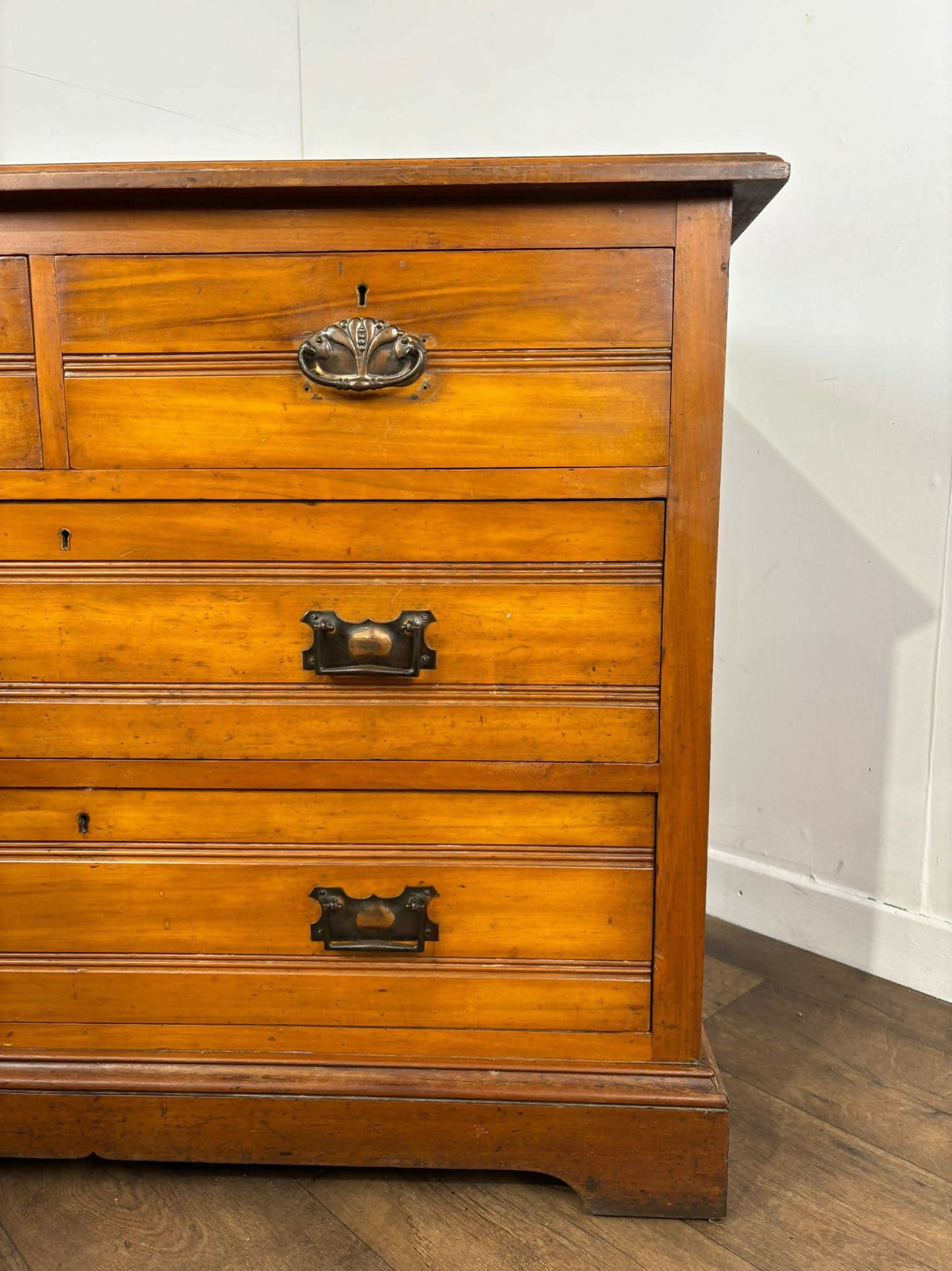 Edwardian Art Nouveau Style Satin Walnut Chest