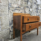 Vintage Oak Chest of Drawers: Mid-Century Modern Tallboy Cabinet Two Drawer