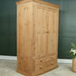 Victorian Style Pine Double Wardrobe with Drawers - Modern