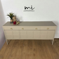 Refinished Large Neutral Vintage Nathan Sideboard with drinks cabinet - beige, cream, cocktail cabinet, tv stand, media unit, retro nude