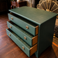 Vintage Heritage Green Chest of Drawers | Gold Bee Lined Drawers & Gold