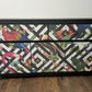 Solid Oak Vintage Sideboard Upcycled Painted Black. Animal Bird Geometric Print