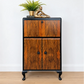 Art Deco Burl Walnut Petit Cocktail Cabinet, Black and Gold, Vintage Drinks Cabinet