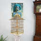 Vintage Bird Cage in Gold Colour Pagoda Style
