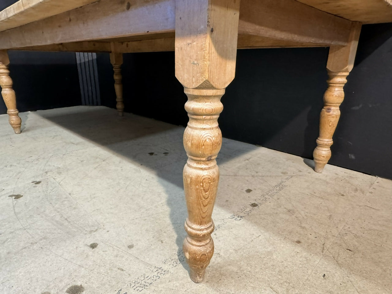 Large and Deep Pine Farmhouse Dining Table