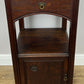 Bedside Table Antique French Style Marble Top Walnut Cabinet Nightstand LOT 6239