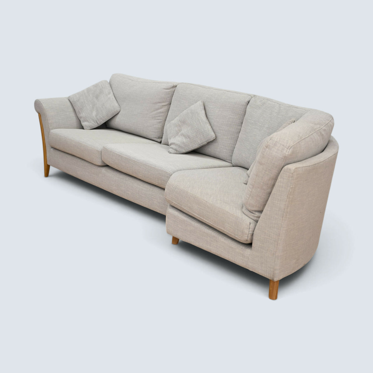 Ercol Corner Sofa Light Grey Upholstery With Cushions 2 Piece FREE UK Delivery*