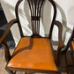 Set of Six Vintage Mahogany Dining Chairs - two of which are carvers.