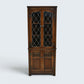 Old Charm Corner Display Cabinet with Leaded Glass Light Oak FREE UK Delivery*