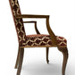 Antique Upholstered Armchair 93cm High 57cm Wide Red Pattern Fabric Wooden Frame
