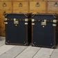 Black Vintage Handmade Bedside tables - English bespoke storage trunks