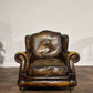 Brown Leather Wing Back Arm Chair4