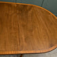 Regency Style Mahogany Extending Dining Table with Leaf - Twin Pedestal - D End
