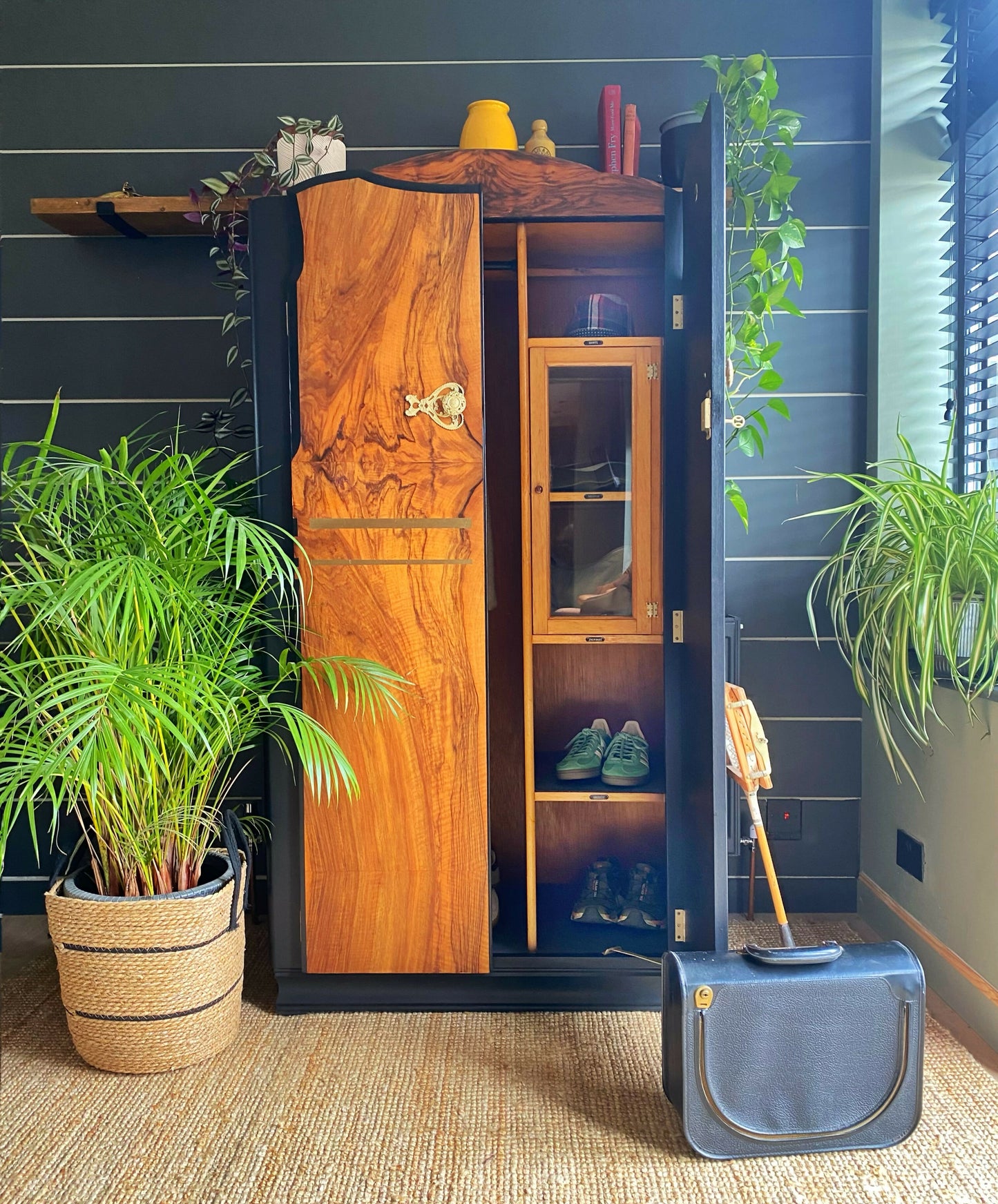 Wardrobe, Armoire, Coat Cupboard, Hall Robe, Hallway Storage, 1960s Mid Century.