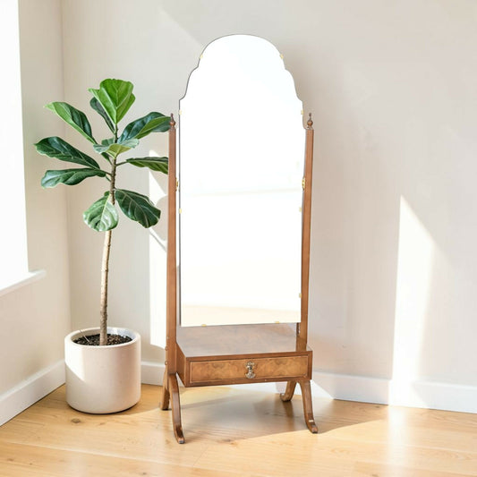 Freestanding Dressing Mirror Small Drawer Tilt Adjustment Vintage FREE Delivery*