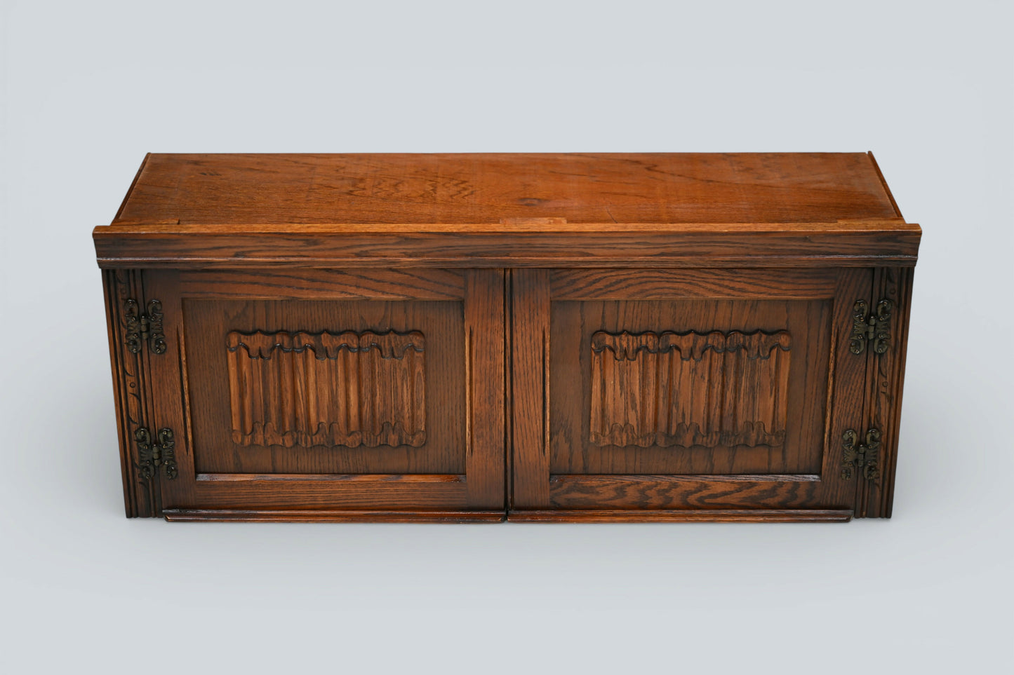Old Charm Wall Unit Top Box Linenfold Doors Tudor Brown FREE* UK Delivery