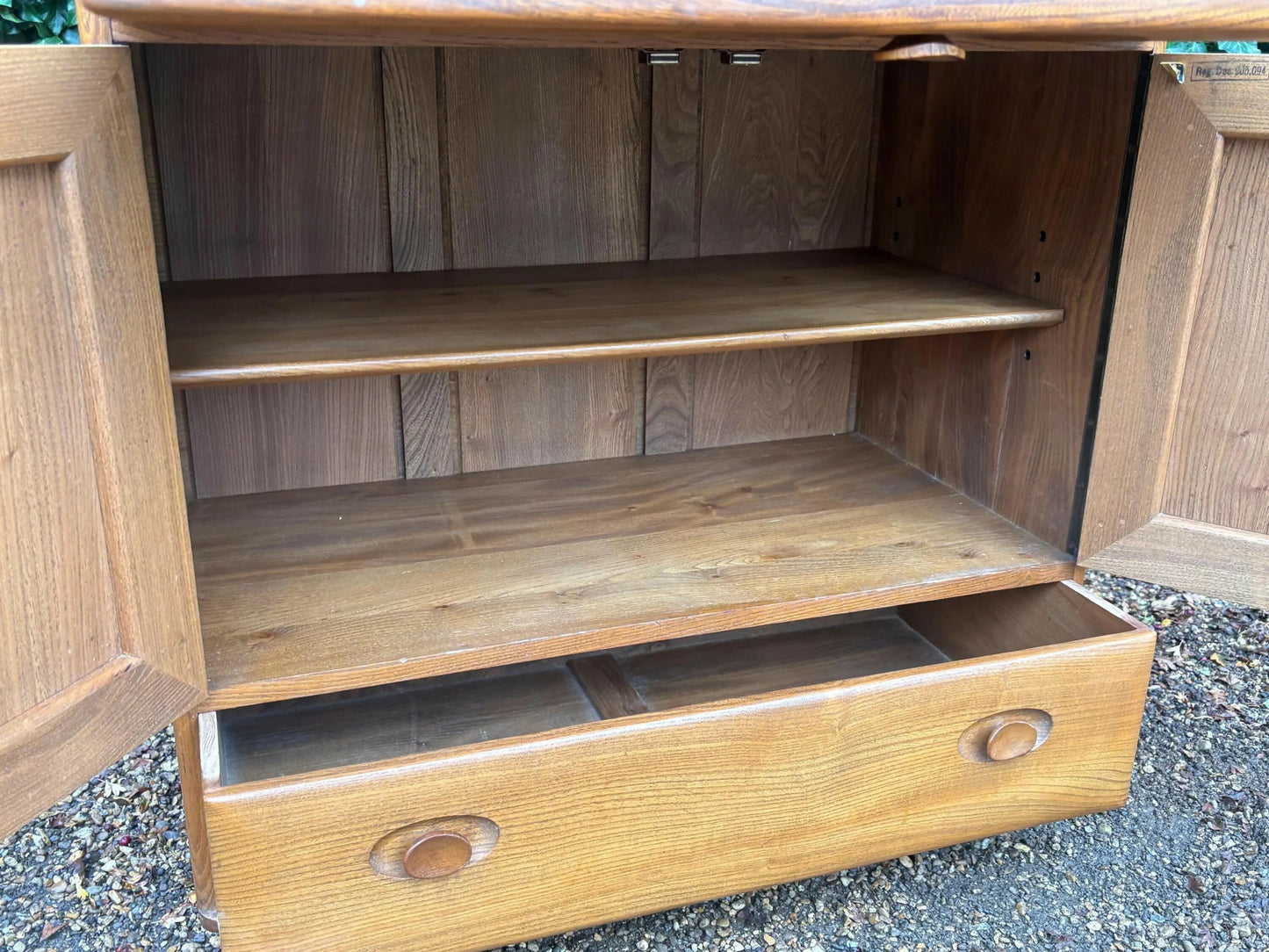 Mid Century Ercol 469 Elm Bureau Drinks Cocktail Cabinet