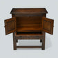 Vintage Oak Pedestal Cupboard Carved Narrow Drawer Double Doors FREE UK Delivery
