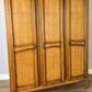 Wardrobe Vintage French Louis Oak Triple Door Carved Armoire Cabinet LOT 6534