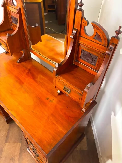 Edwardian Mahogany Twin Pedestal Dressing Table