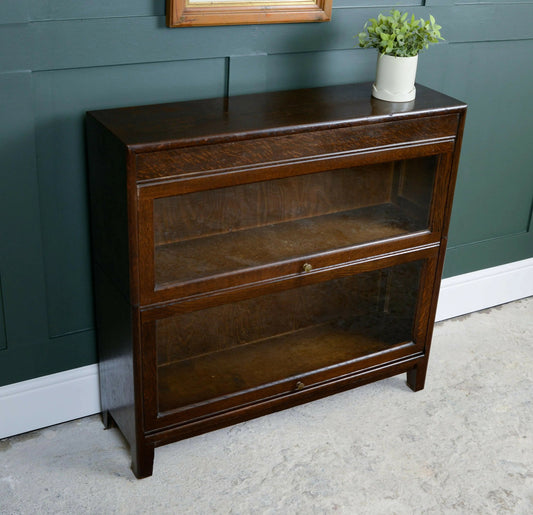 Art Deco Gunn Sectional Barristers Bookcase - 1930s - Dark Oak