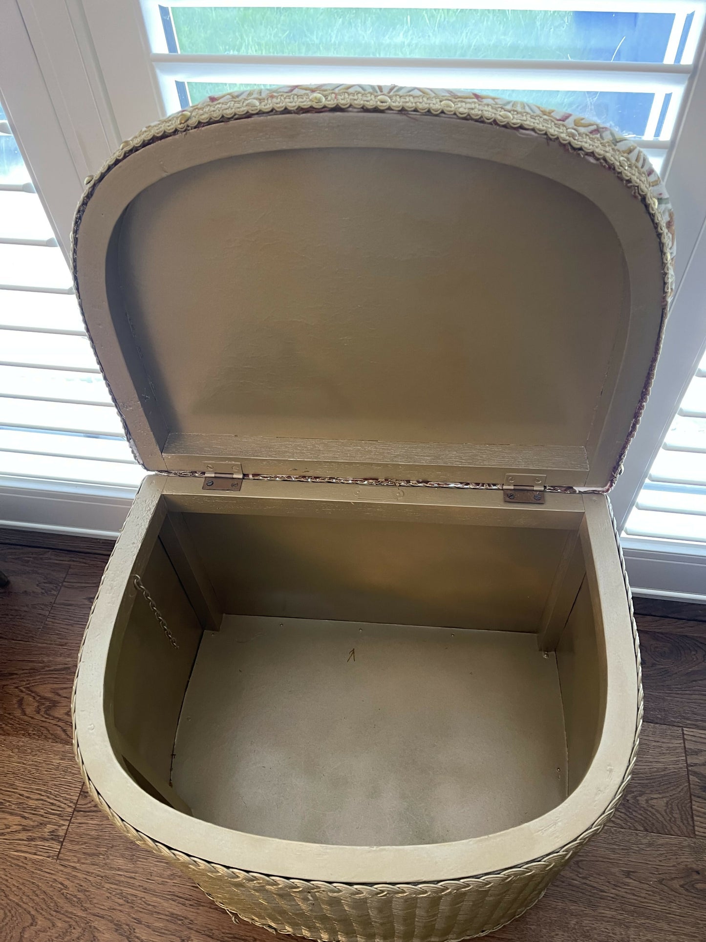 Gold ottoman storage stool
