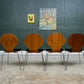 4 Dwell Bentwood Dining Chairs - Black Leatherette Seats - MCM Style