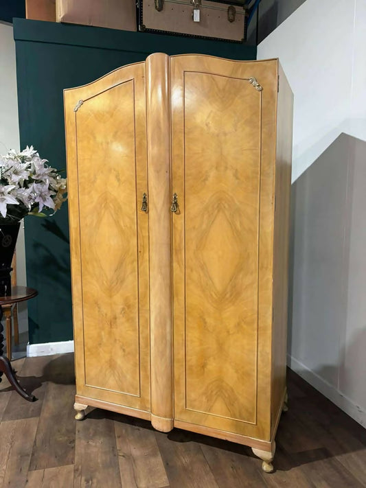 Vintage Walnut Gents Fitted Wardrobe c