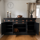 Statement Black and Copper Sideboard Solid Wood