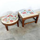 Pair of vintage needlepoint / tapestry footstools