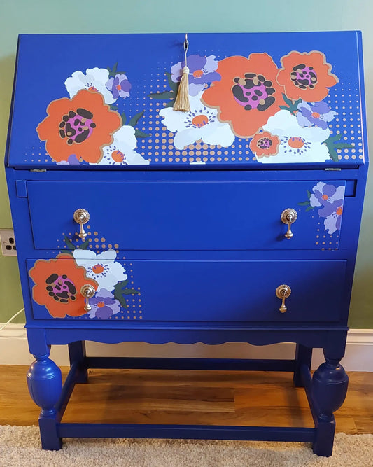 Blue writing bureau