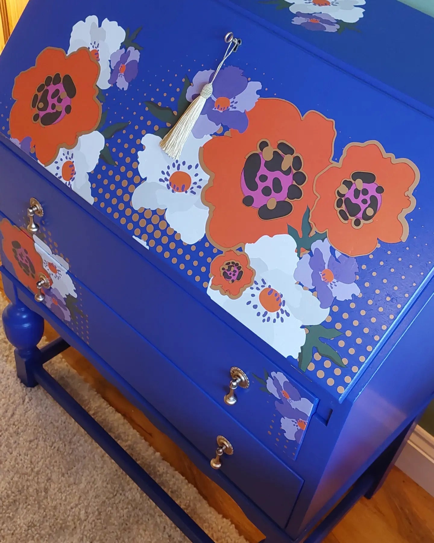 Blue writing bureau