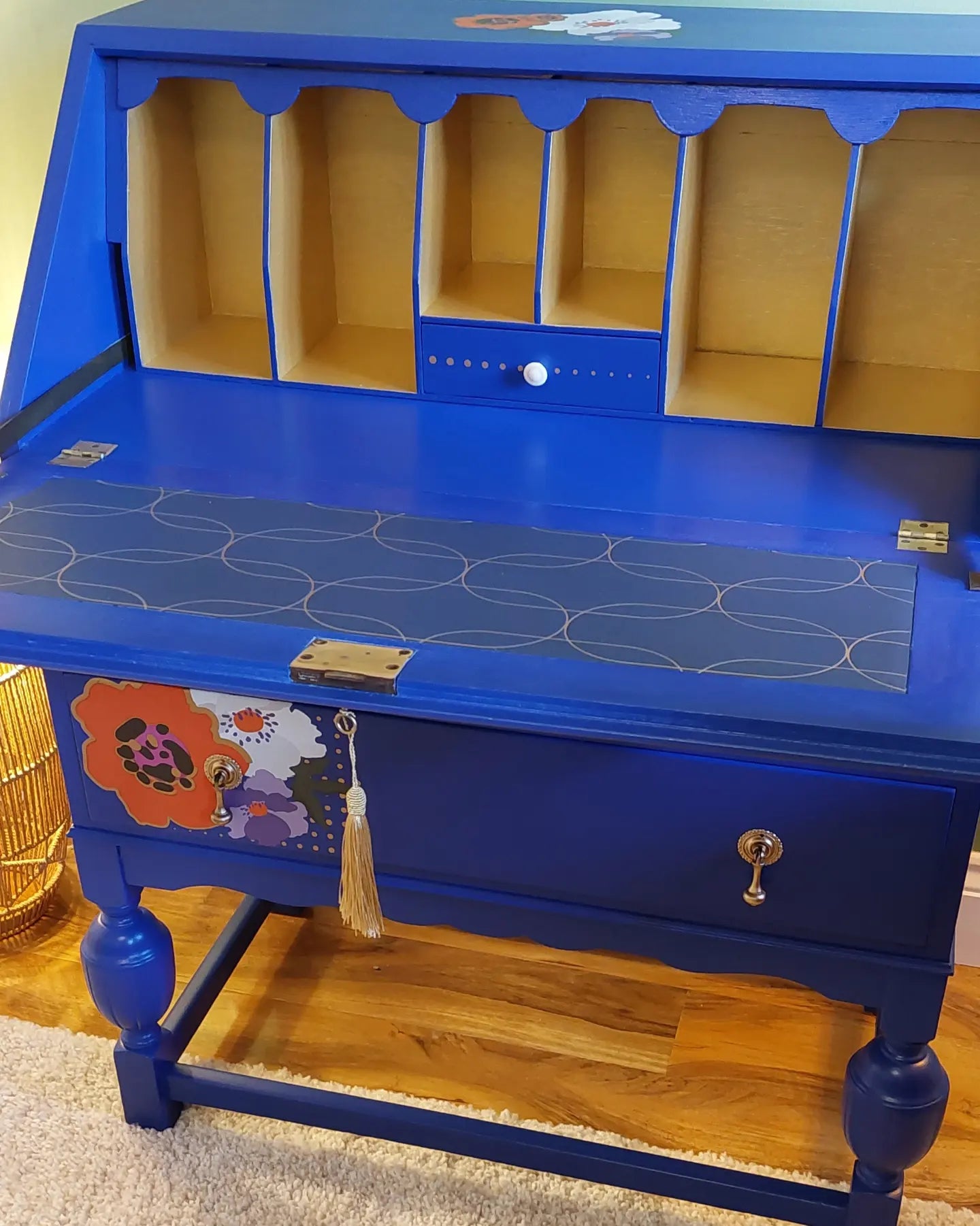 Blue writing bureau