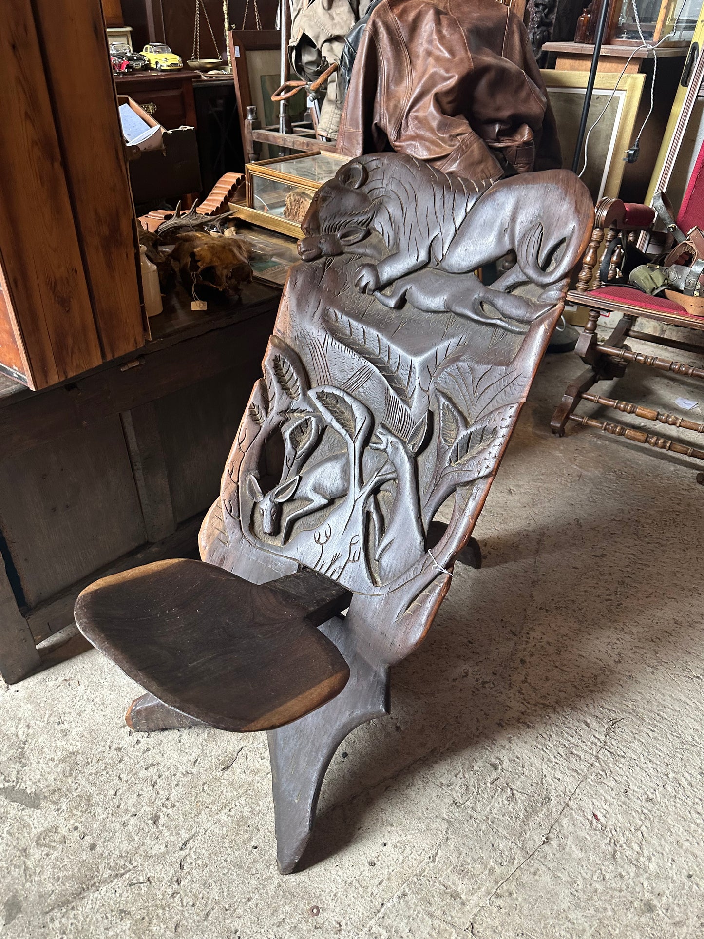 Heavily Carved Folding Chair