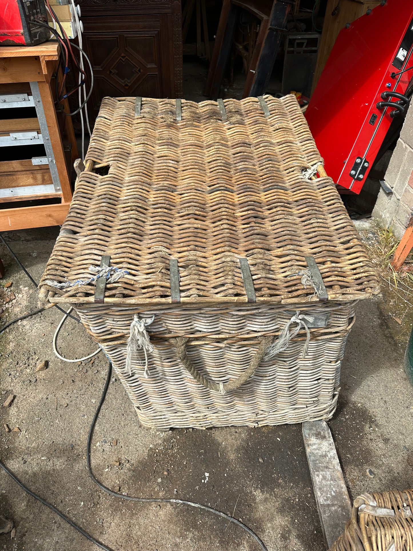 Two Vintage Wicker Storage Baskets