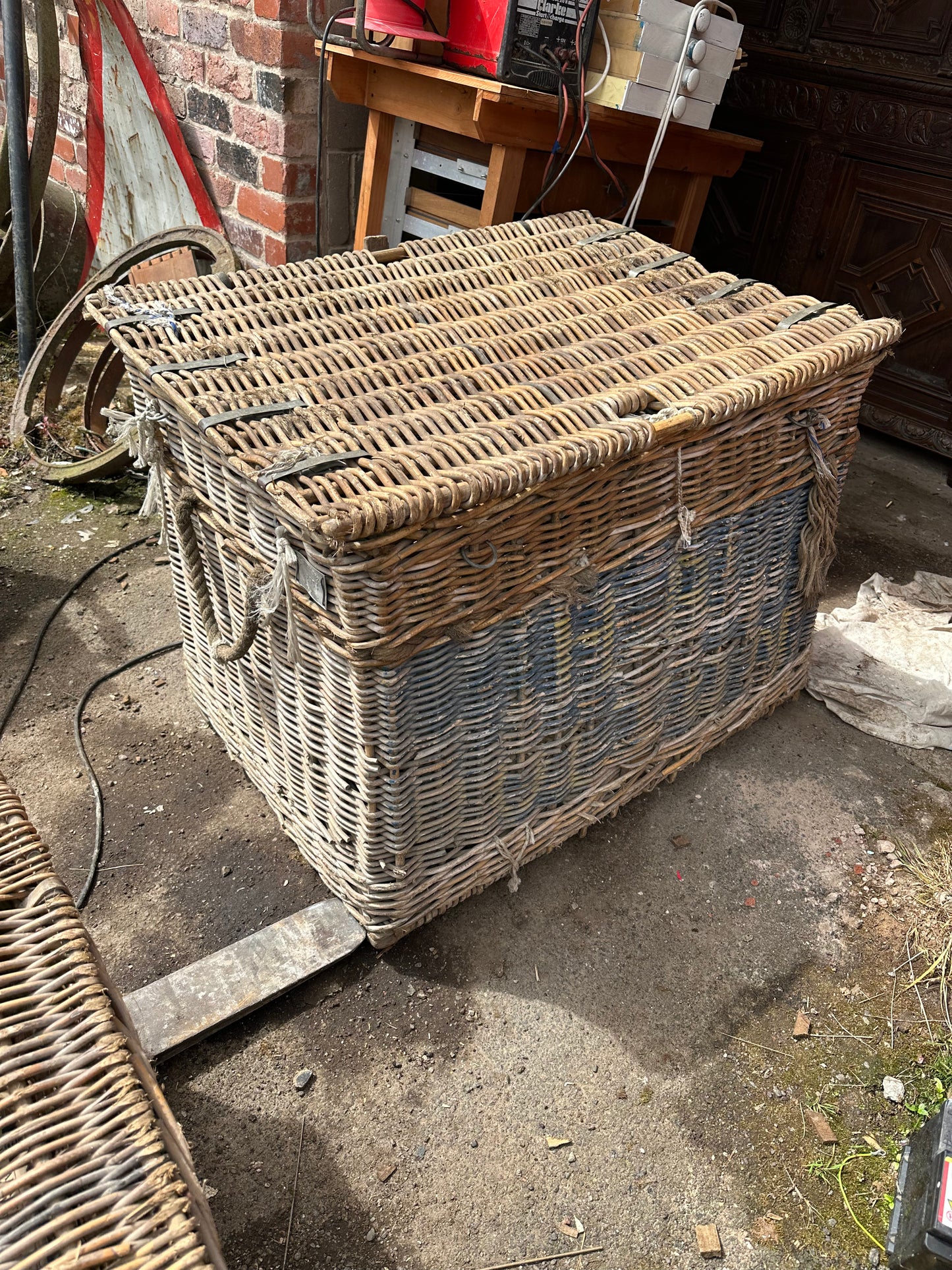 Two Vintage Wicker Storage Baskets