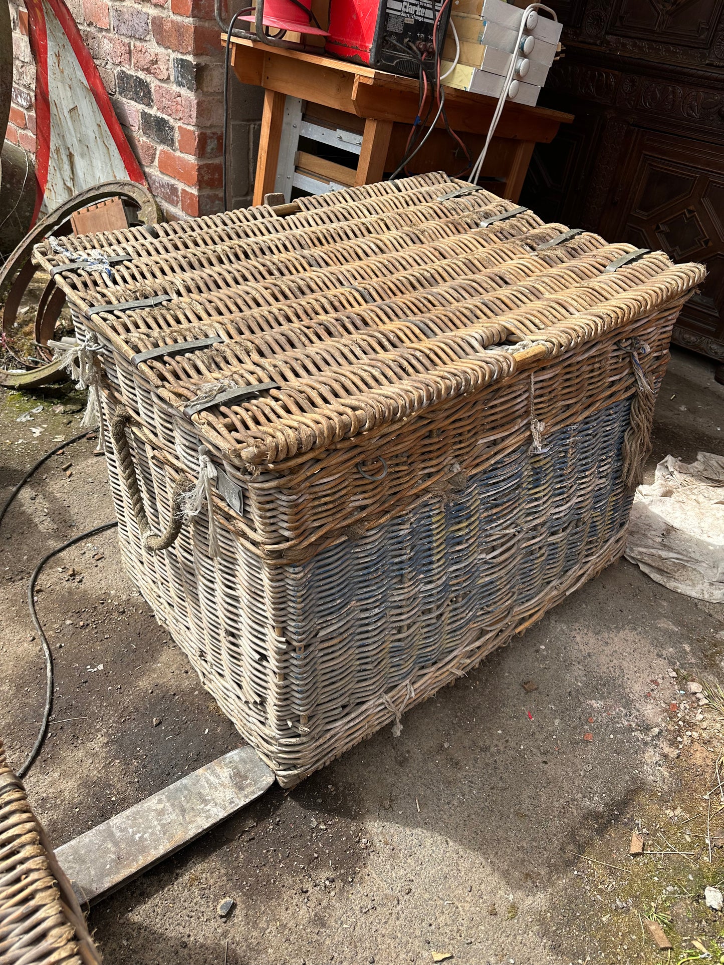 Two Vintage Wicker Storage Baskets