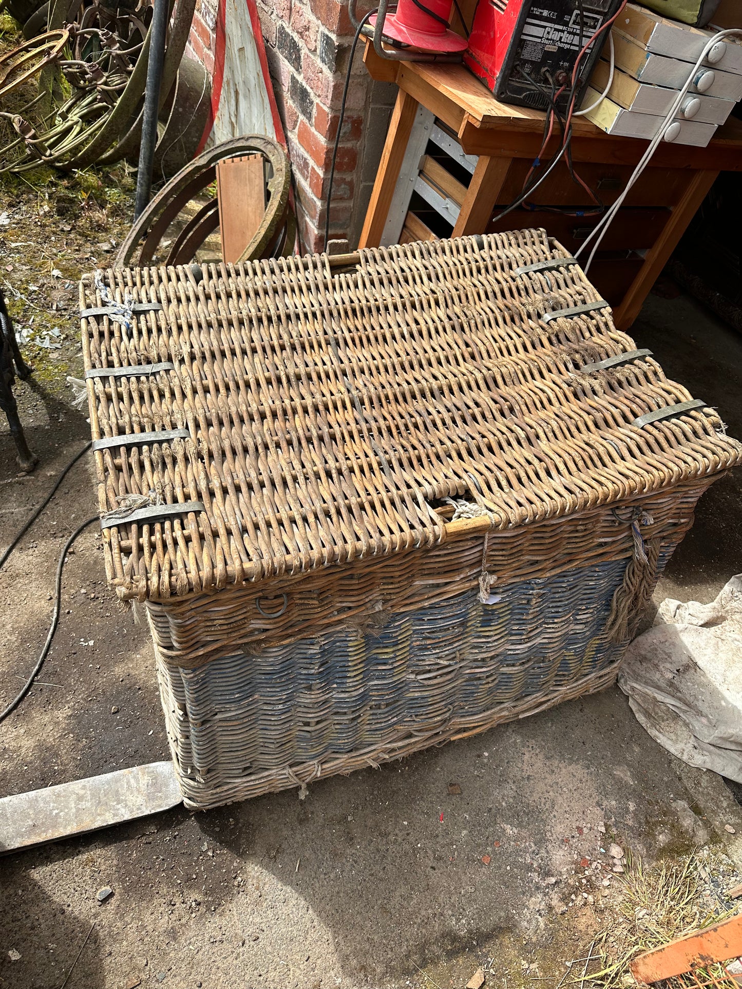 Two Vintage Wicker Storage Baskets