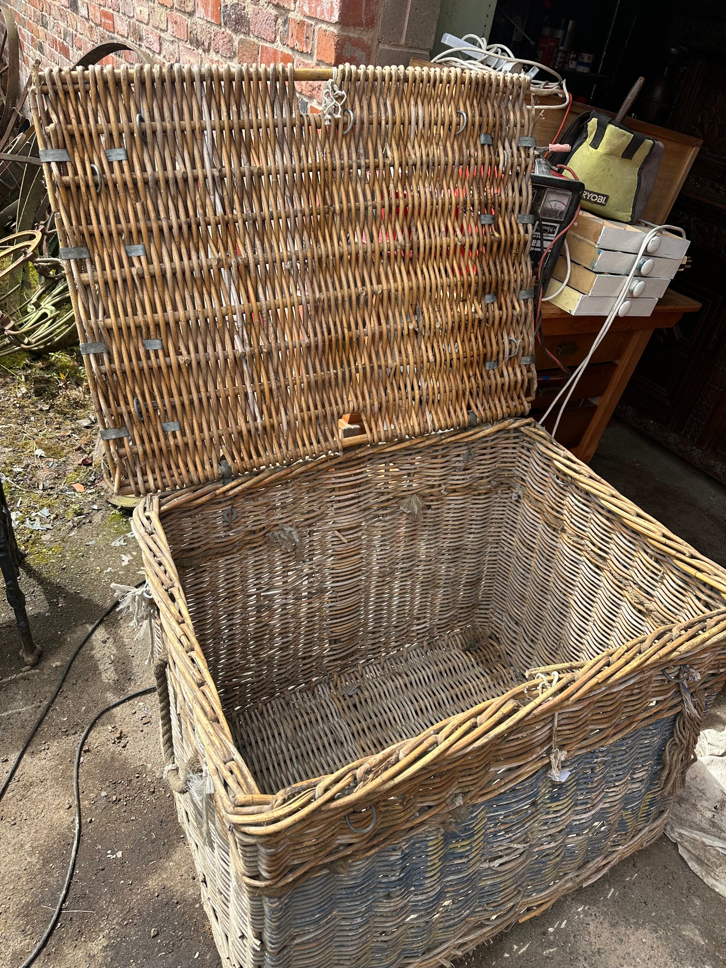 Two Vintage Wicker Storage Baskets