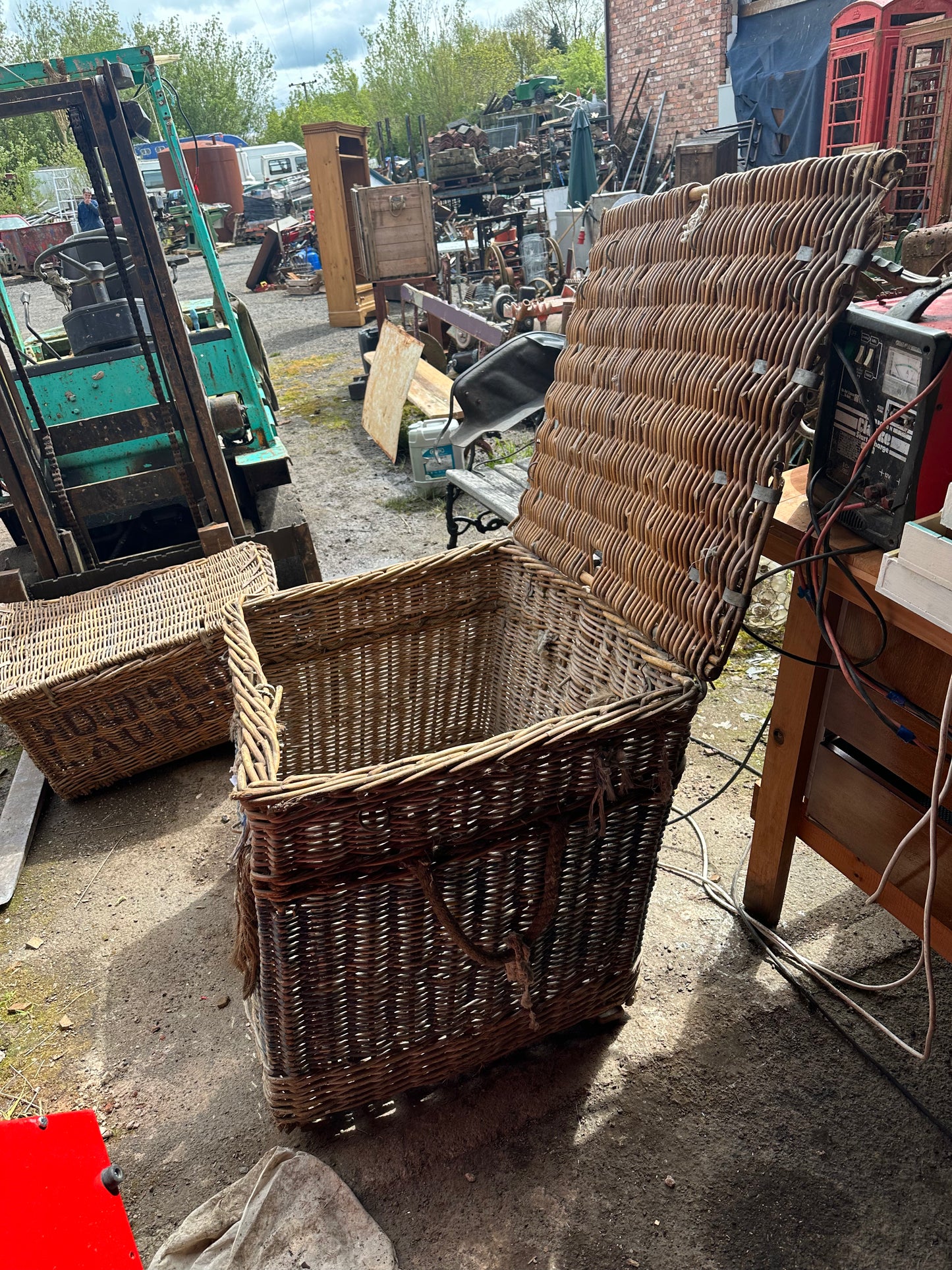 Two Vintage Wicker Storage Baskets