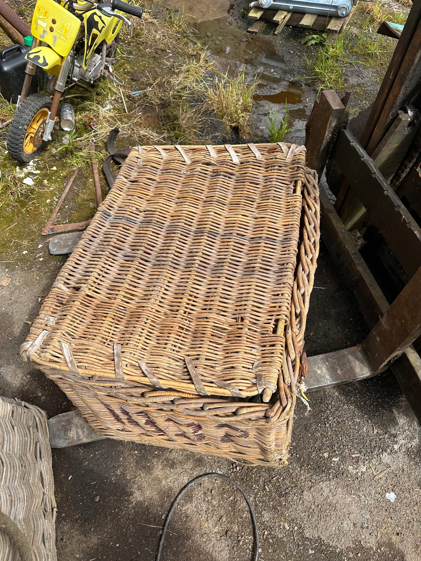 Two Vintage Wicker Storage Baskets